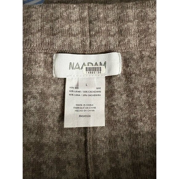 *FLAW, READ* NAADAM Womens L Brown Houndstooth Sweater Pants Wool/Cashmere Blend - Picture 8 of 9